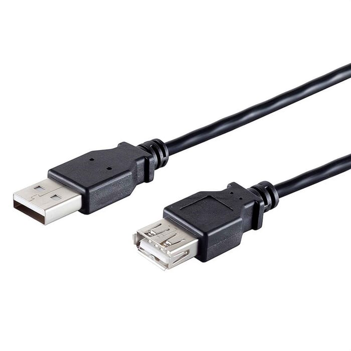 USB 2.0 Verlängerung A - A (Stecker - Buchse) schwarz