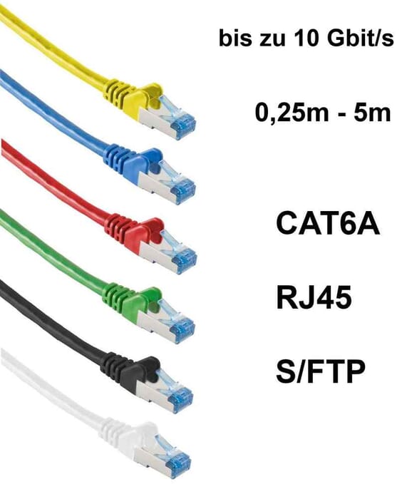 Patchkabel Netzwerkkabel CAT6a RJ45 S/FTP Farben + Längen