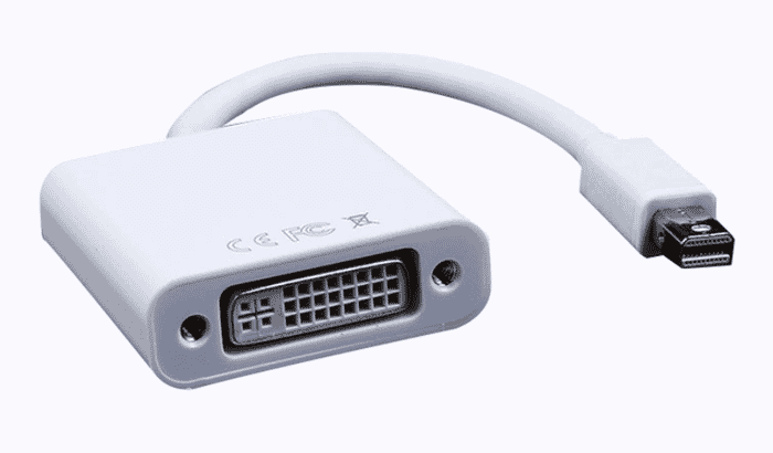 Mini DisplayPort zu DVI-D 24+5 Konverter aktiv 0,1 m weiß