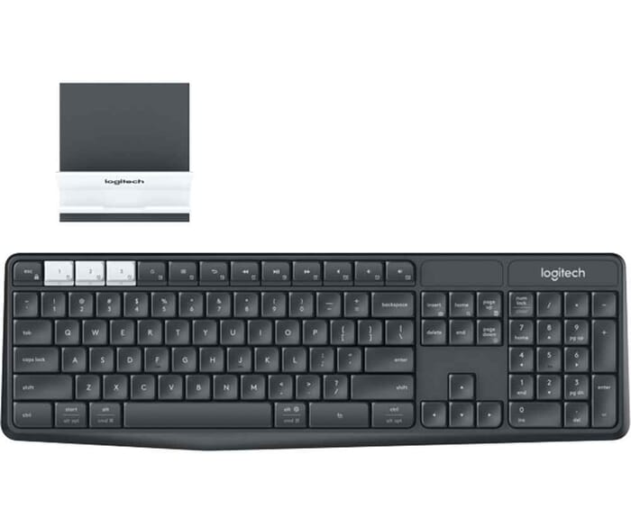 Logitech K375s Tastatur Wireless BT Deutsch Graphit Weiß
