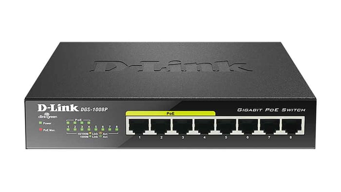 D-Link DGS-1008P Switch Unmanaged Gigabit Ethernet PoE