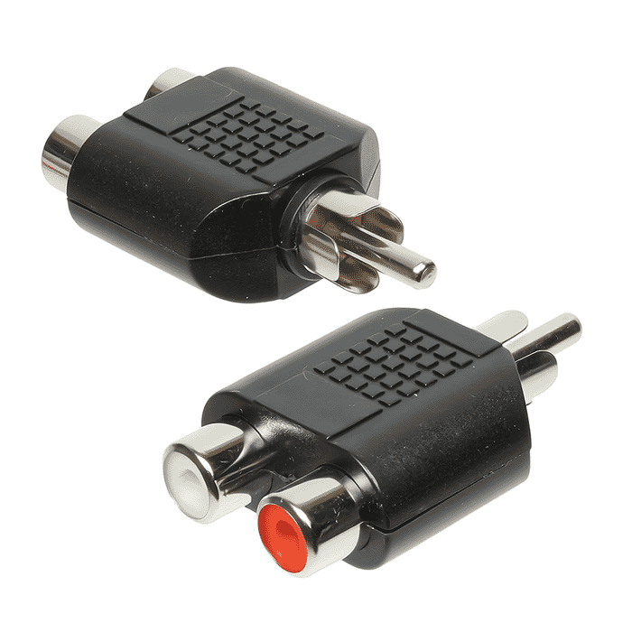 Adapter 1 Cinchstecker zu 2 Cinchbuchsen schwarz