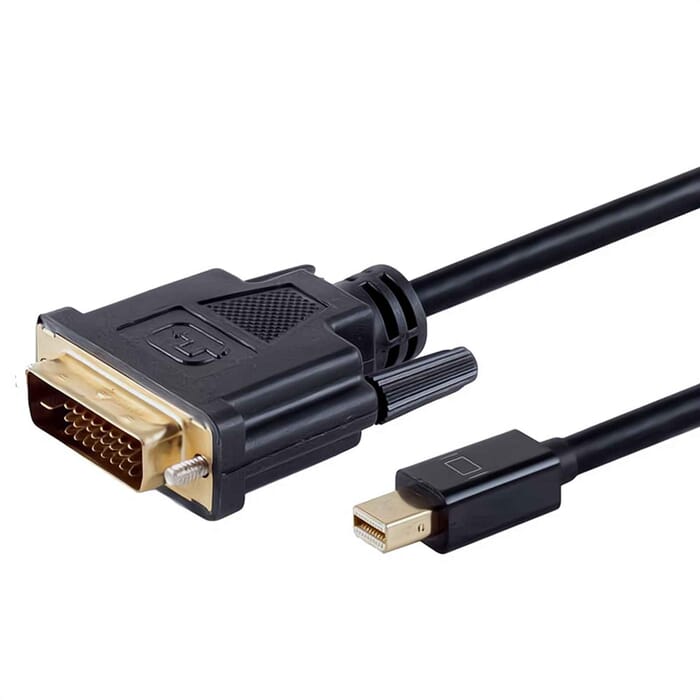 Adapterkabel Mini Displayport 1.2 Stecker zu  DVI D 24+1 Stecker schwarz 2m