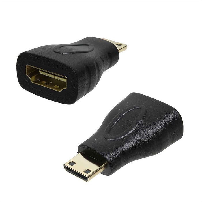 Adapter HDMI A Kupplung auf HDMI C Stecker vergoldete Kontakte 4K2K kompatibel