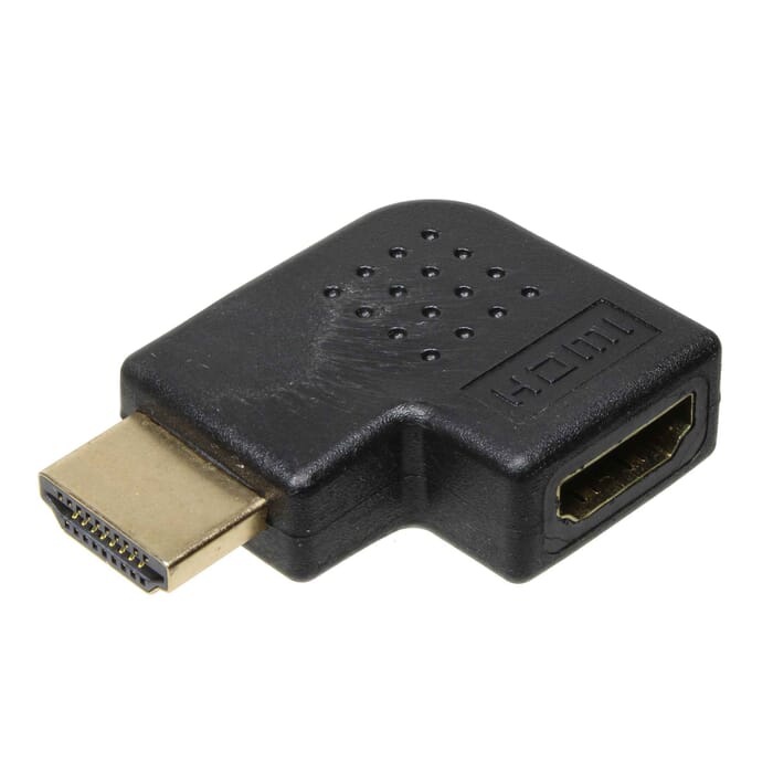 Adapter HDMI Stecker zu HDMI Buchse Winkel 90° vergoldet 4K 2K