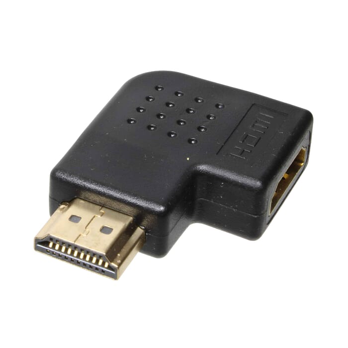 Adapter HDMI Stecker zu HDMI Buchse Winkel 270° vergoldet schwarz