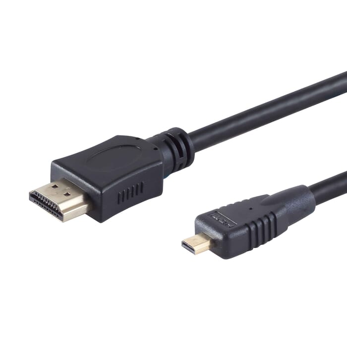 HDMI Anschlußkabel A Stecker zu 19 Pin Micro HDMI D Stecker vergoldet HEAC 3D 4K Ultra HD