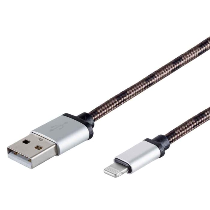 USB-Ladekabel A Stecker auf 8-pin Stecker braun