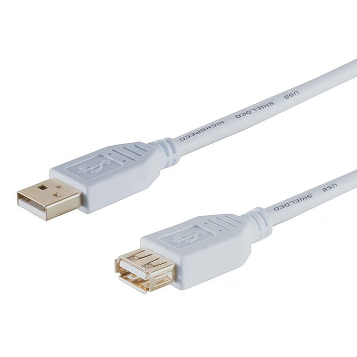 USB 2.0 Verlängerung A - A (Stecker - Buchse) weiß