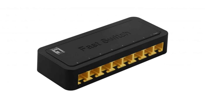 Switch 8 Port Fast Ethernet LevelOne unmanaged FEU-0812 Kunststoff schwarz 10/100