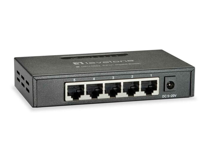 LevelOne Gigabit Switch 5 Port GEU-0523 Metall 2K Mac