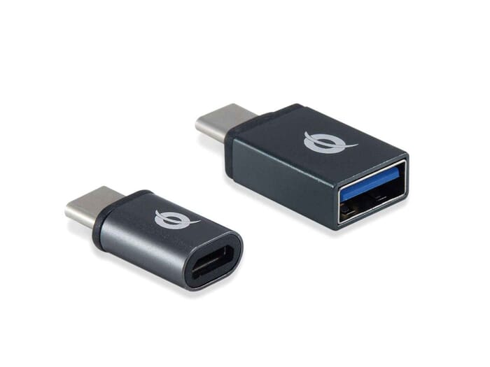 Conceptronic OTG Adapter USB-C zu USB3.0 + USB C zu Micro USB 2er-Pack grau