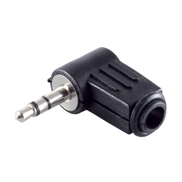 Audio Klinke Stecker 3,5 mm Stereo Winkel schwarz zum löten