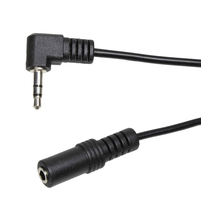 Audiokabel Klinke Stereo 3,5mm Kupplung - Stecker gewinkelt 20cm schwarz