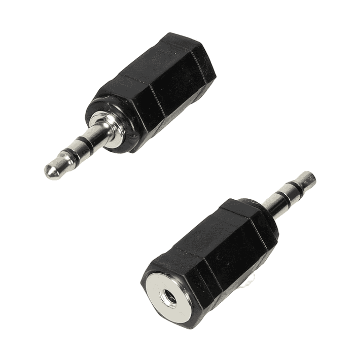 Stereo Audio Adapter Klinkenstecker 3,5mm zu Klinkenbuchse 2,5mm PVC schwarz