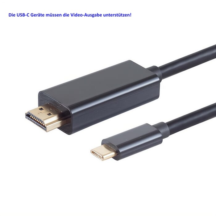 USB 3.1 C Stecker zu HDMI A Stecker 4K schwarz 1,8m