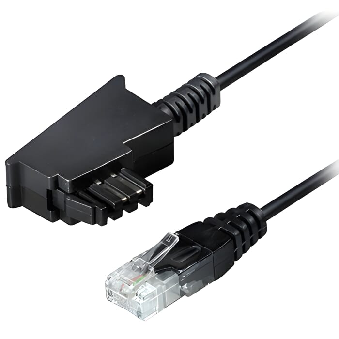 DSL VDSL Kabel TAE-F Stecker auf RJ 45 Stecker (8P2C) 3 - 6m schwarz