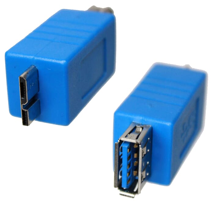 USB 3 Adapter USB 3 Kupplung A zu USB 3.0 Micro B Stecker Blau