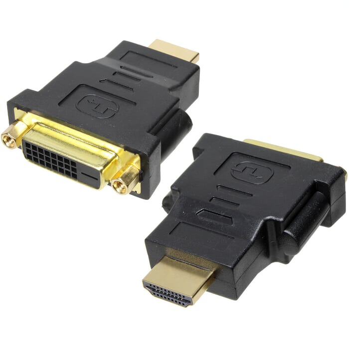 Adapter HDMI-Stecker / DVI-D (24+1) Buchse vergoldet schwarz