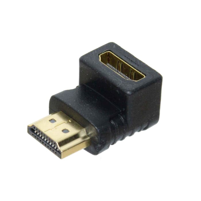 HDMI Winkel Adapter Stecker zu HDMI Buchse Abgang UNTEN vergoldet