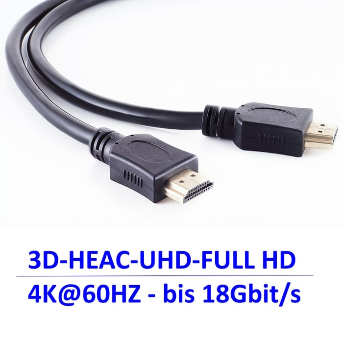 Displaykabel Monitorkabel HDMI Kabel High Speed with Ethernet 4K HEAC schwarz