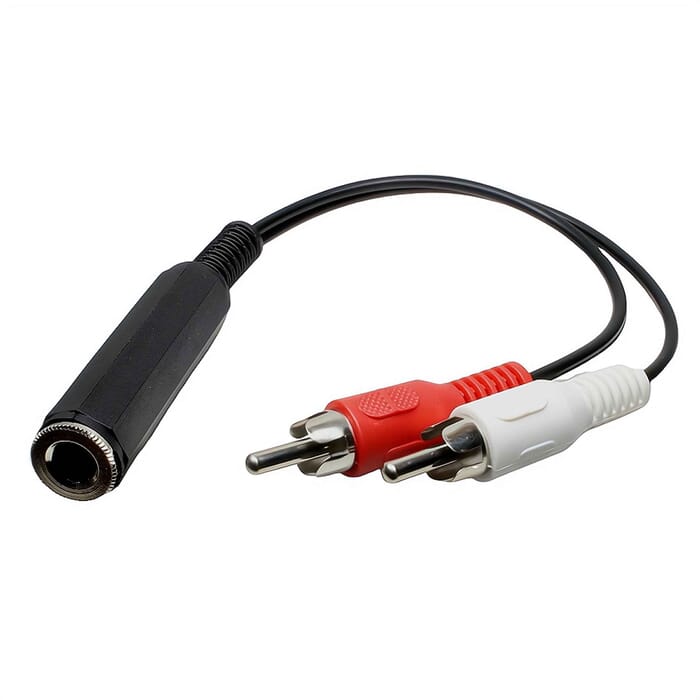 Audio Adapter 2x Cinchstecker - Klinkenkupplung 6,3 mm stereo 0,2 m