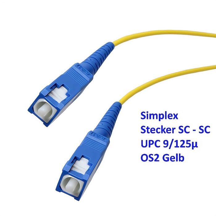  LWL SX Patchkabel SC/SC UPC 9/125µ, OS2 gelb