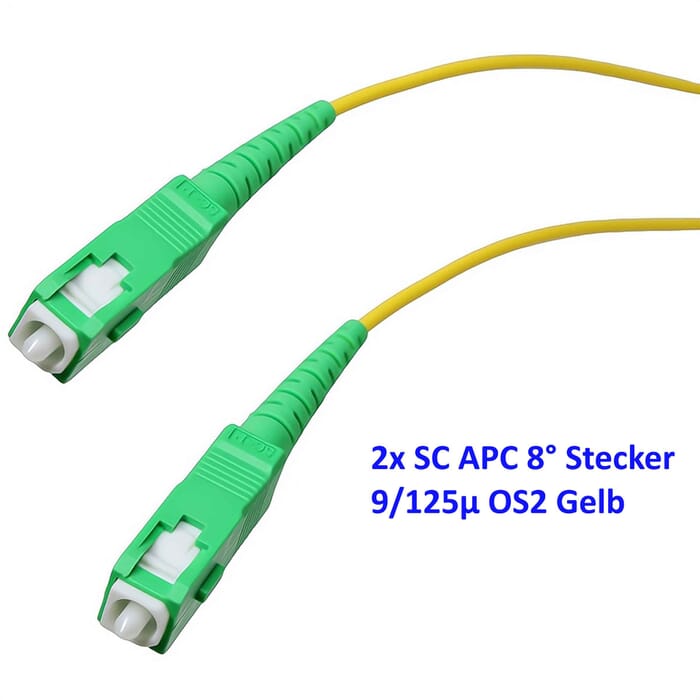  LWL SX Patchkabel SC/SC APC 9/125µ OS2 gelb