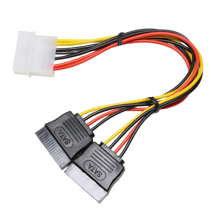 Adapterkabel für Stromversorgung an 2 SATA 150-Festplatten 15cm 