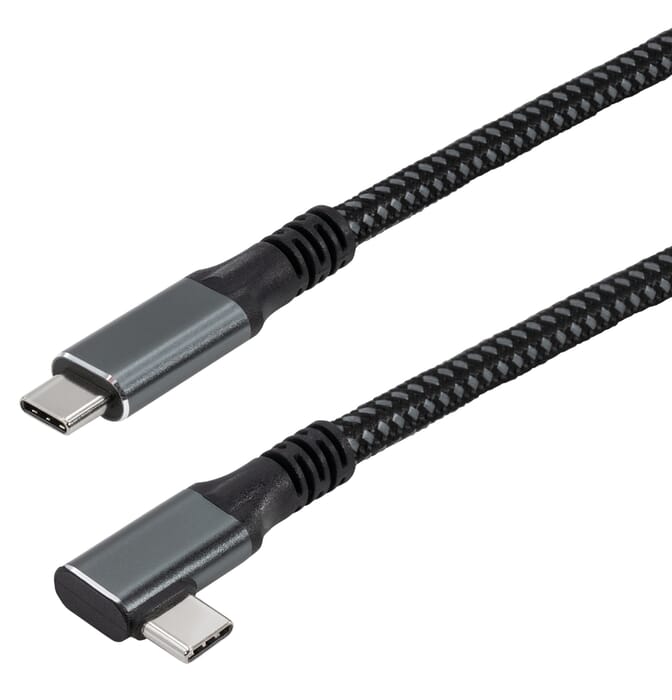 USB C 3.2 Kabel mit E-Marker Chip - Winkelstecker 
